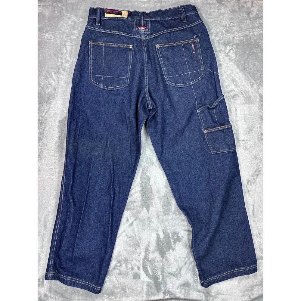 Willie‎ Esco Duns Vintage 90s Baggy Carpenter Jeans Dark Wash Indigo Mens 36x31